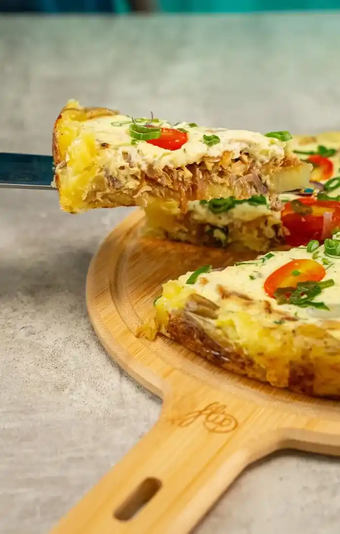 Tarta de papa y cebolla